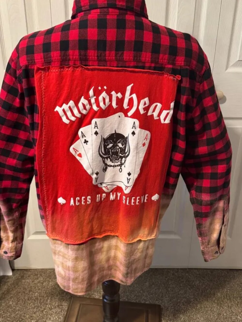 Motörhead Upcycled Back Graphic T-shirt on Men’s Large Bleached Flannel